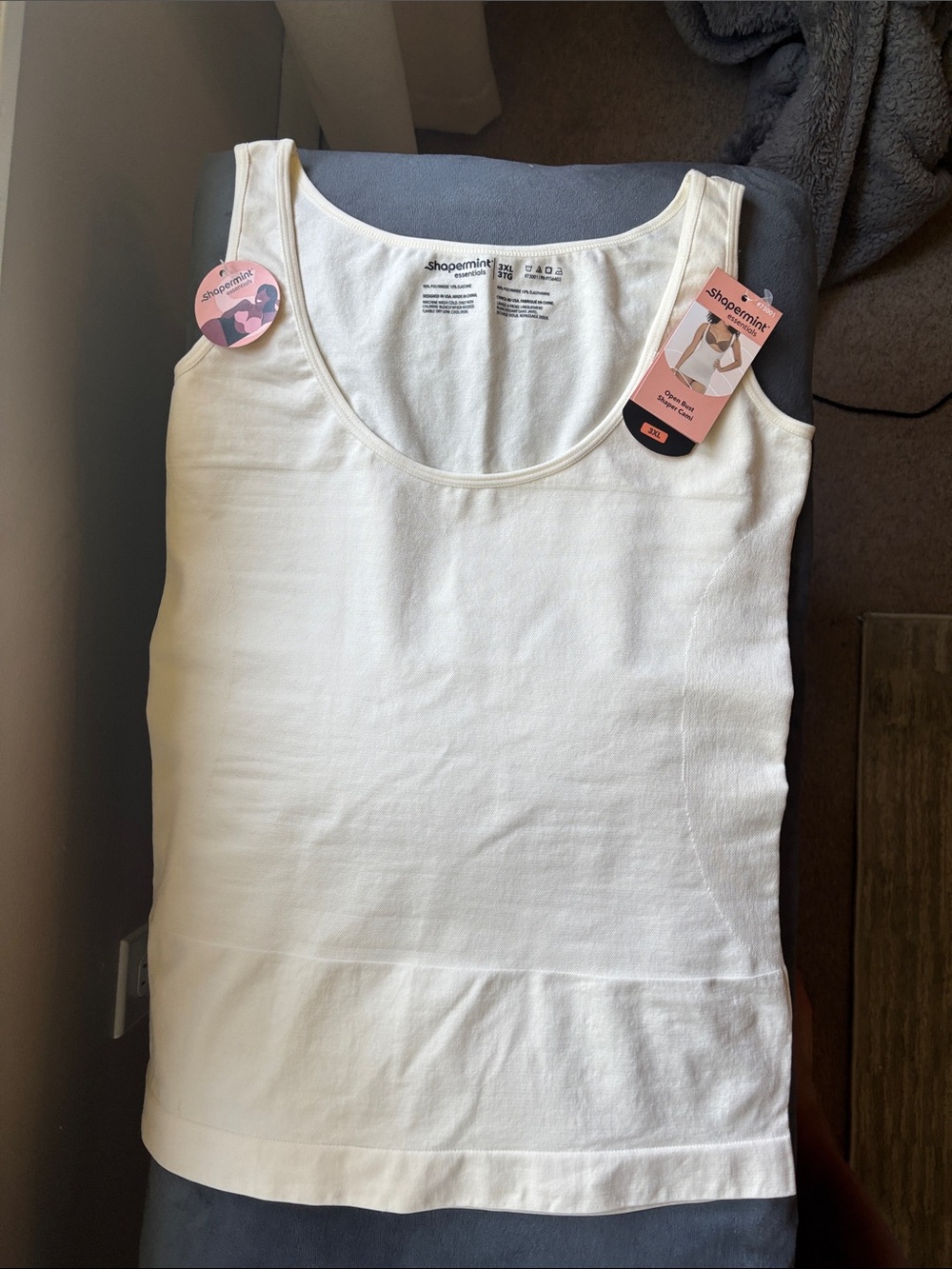 Shapermint Scoop Neck Tank - Off-White/Cream - Picture 5 of 5